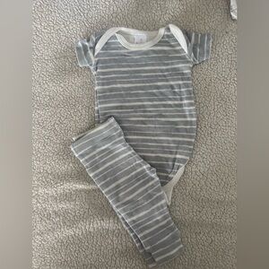 The Peanut shell Striped Gray and White Kids Onesie